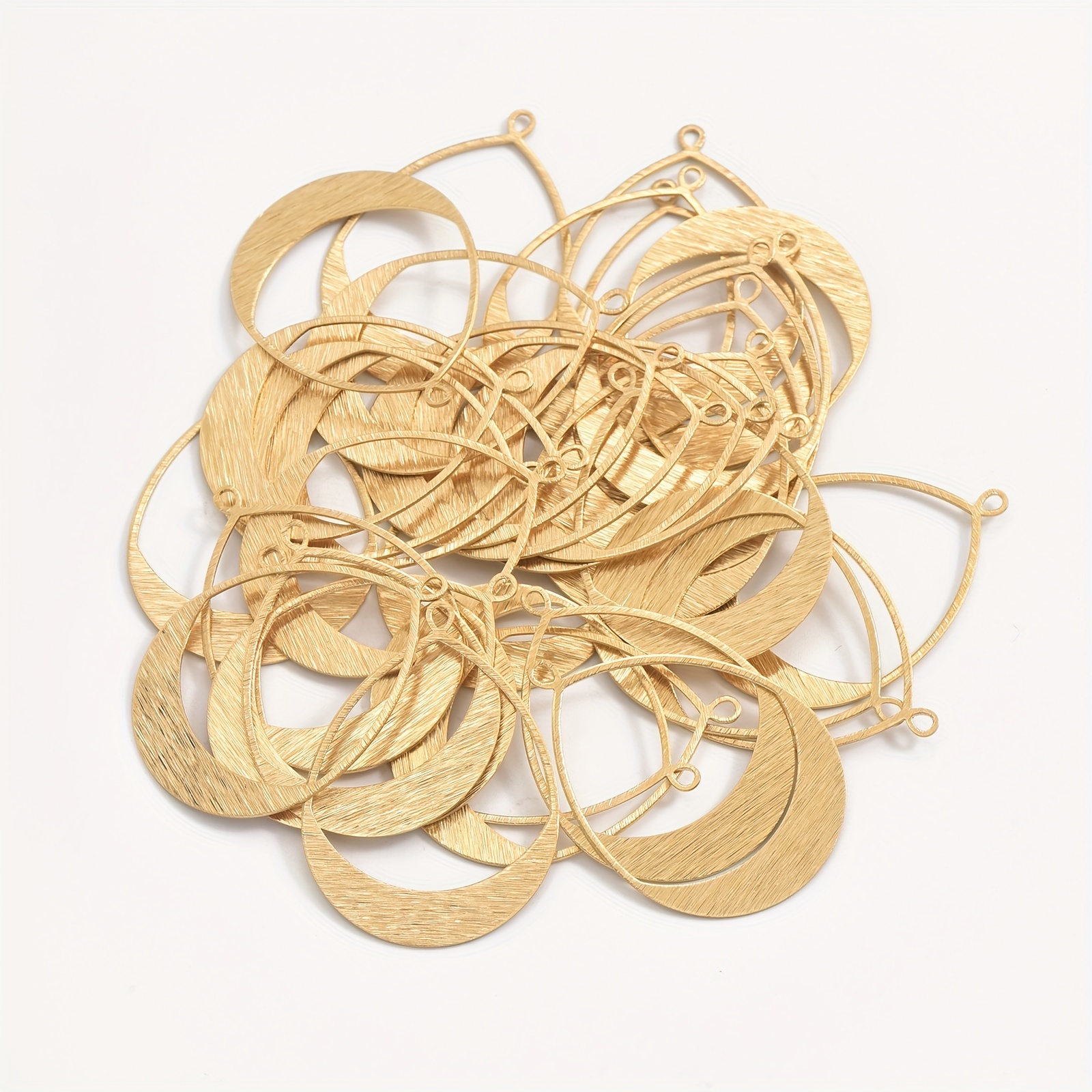 6pcs Brass Geometric Teardrop Earring Pendants